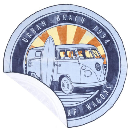 Volkswagen Wagon Camper Towel Round